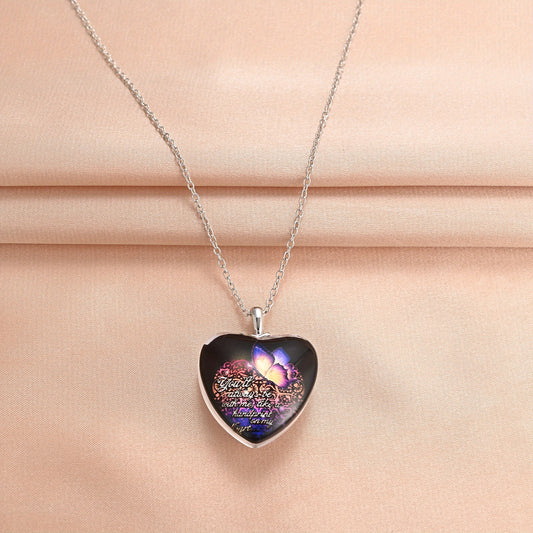 Purple Butterfly Crystal Pendant Necklace Women's Jewelry Gift