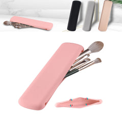 Silicone Makeup Brush Holder with Magnetic Snaps - Travel Case Bag