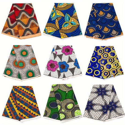 African Wax Printed Polyester Fabric Traditional Ankara Fabric 5.49m