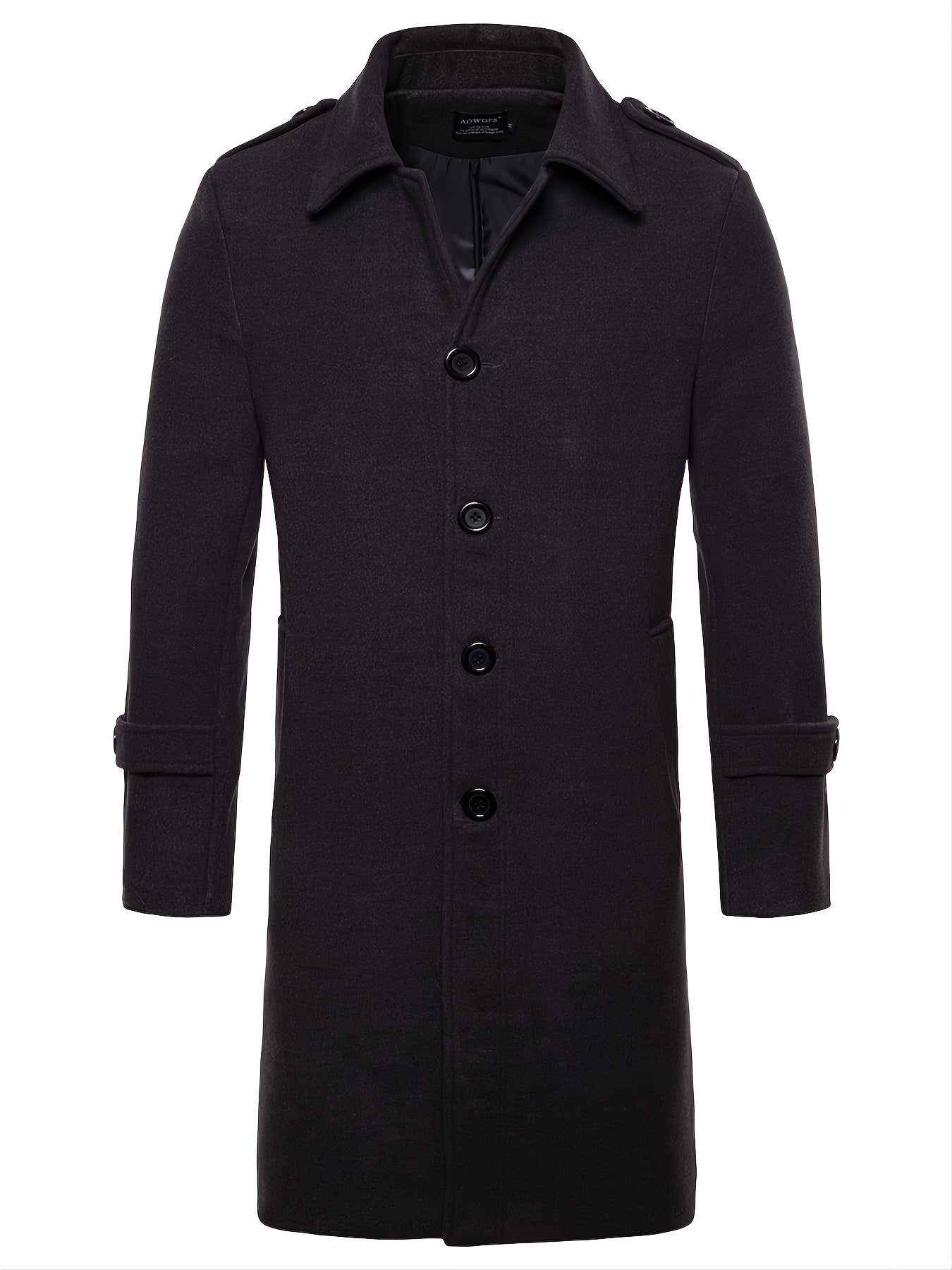 Men's Lapel Long Trench Coat Casual Windproof Jacket