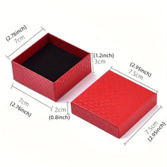 12pcs Red Jewelry Boxes For Pendant Earring Ring With Sponge Inside