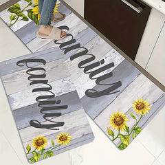 Sunflower Print Kitchen Mat Non-slip Soft Entrance Doormat