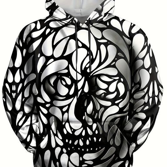 Abstract Skull 3d Print Hoodies For Men Graphic Hoodie