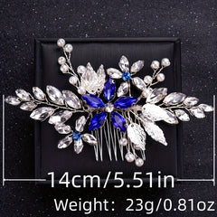 Silvery Faux Pearl Crystal Hair Comb Wedding Hair Accessories For Bride Women