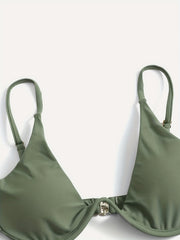 Mesh Tie Side Cover Up Solid Bikini Set