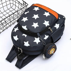 Children's Star Print Bear Backpack With Small Coin Purse