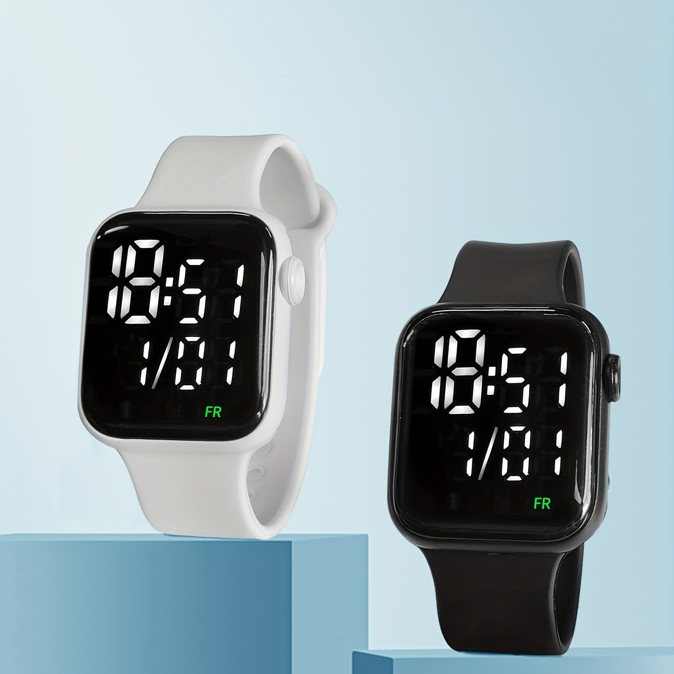 2pcs Sports LED Rolling Watches Non Waterproof