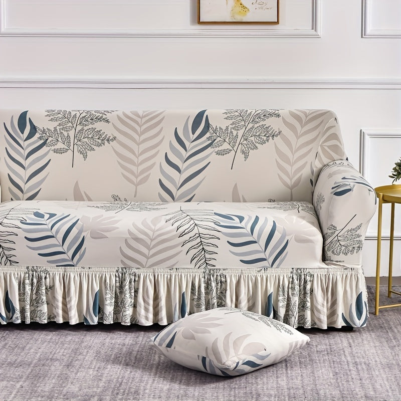 Flower Plant Pattern Sofa Slipcover Skirt
