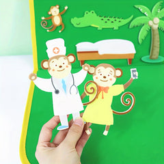 Five Little Monkeys Felt Storybook Colorful Thick Material