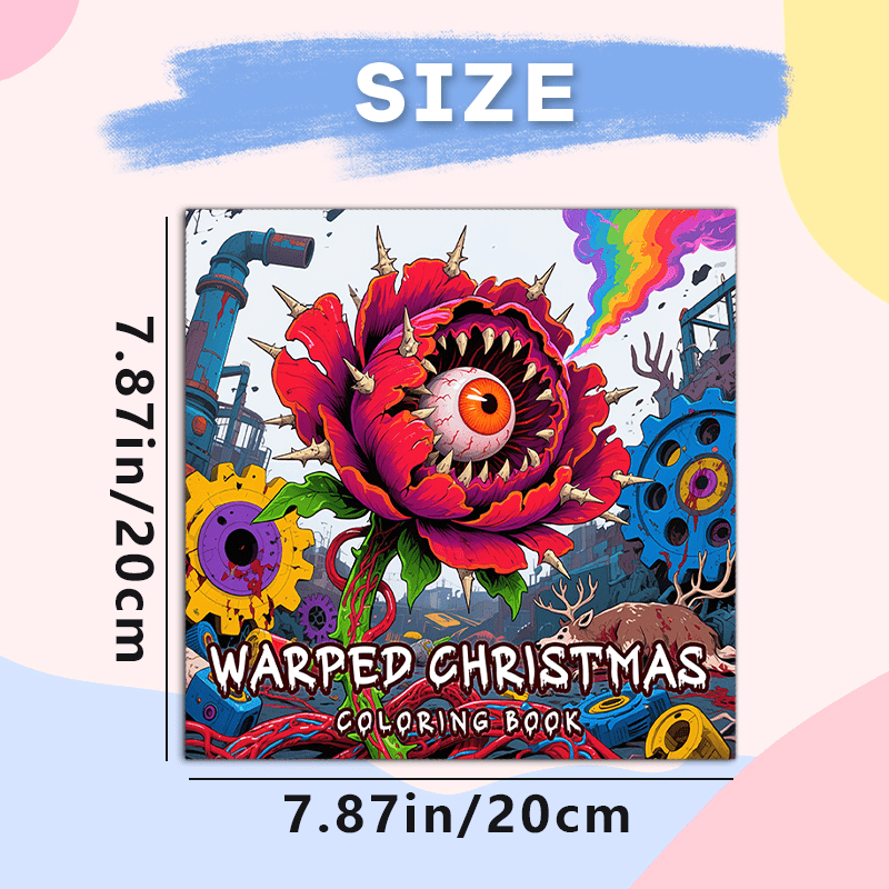 Dark Goth Christmas Coloring Book - Terrifying Santa Scene, Wreaths & More