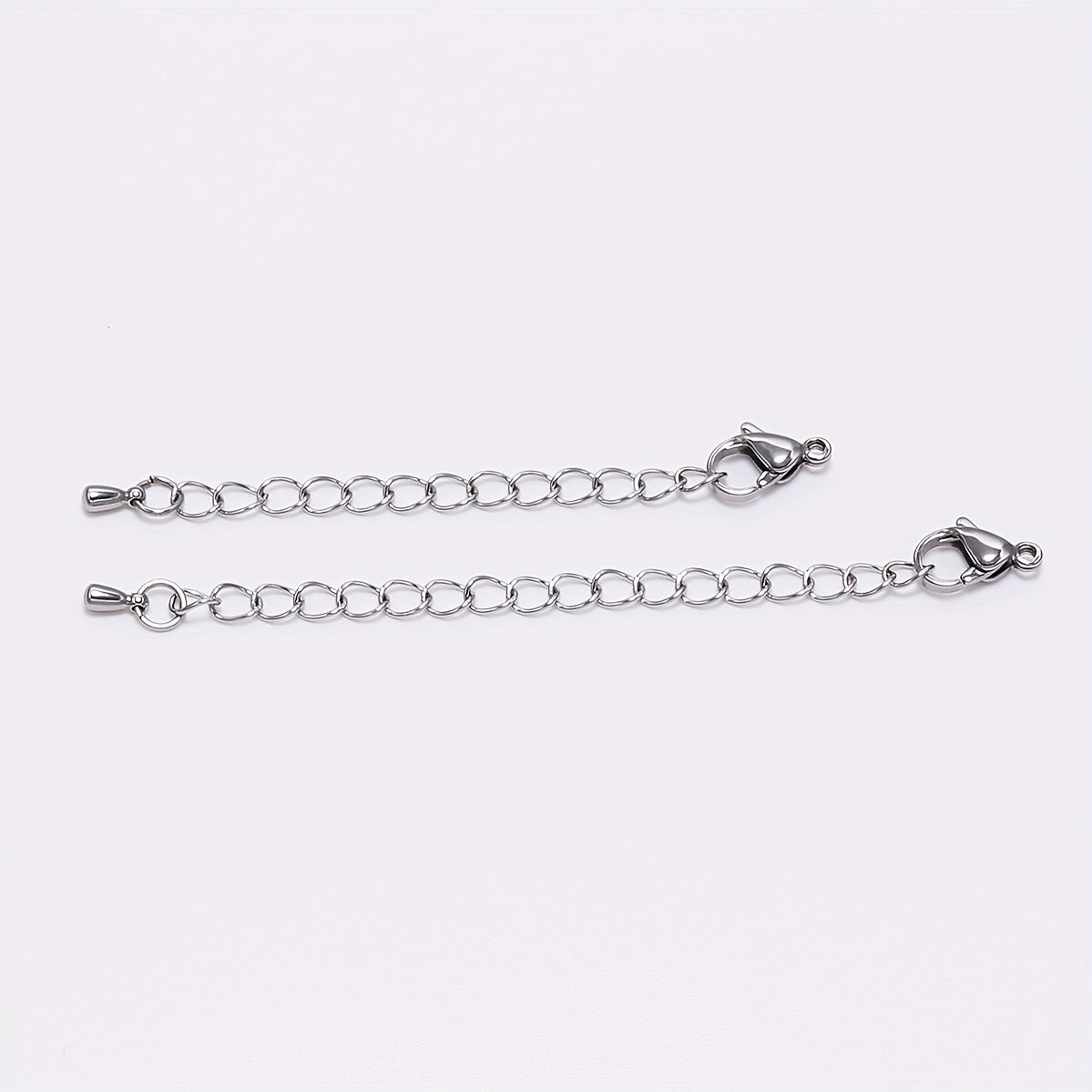 10pcs Stainless Steel Lobster Clasp Tail Chain Set for DIY Necklace Bracelet