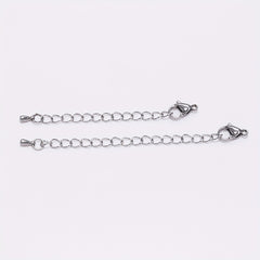 10pcs Stainless Steel Lobster Clasp Tail Chain Set for DIY Necklace Bracelet