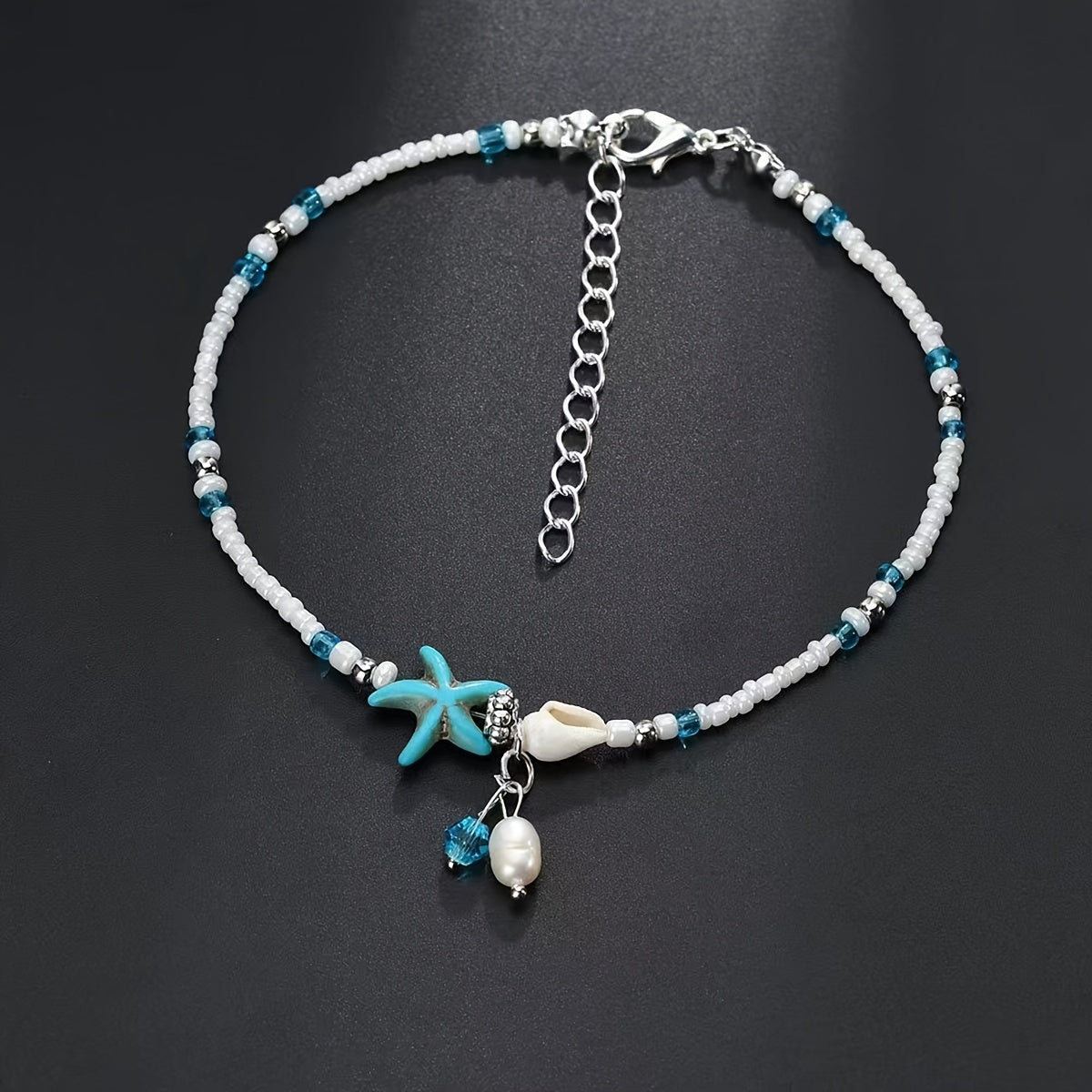 Starfish Conch Beach Anklet Beaded Ankle Bracelet