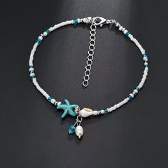 Starfish Conch Beach Anklet Beaded Ankle Bracelet