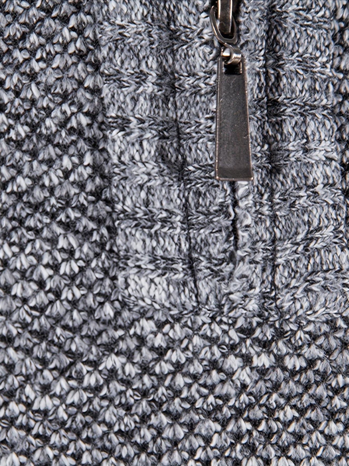 Men's Herringbone Twill Pullover Sweater - Fall Winter High Neck Stretch Jacket