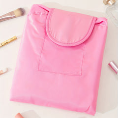 Large Capacity Drawstring Makeup Organizer Lay Flat Makeup Bag