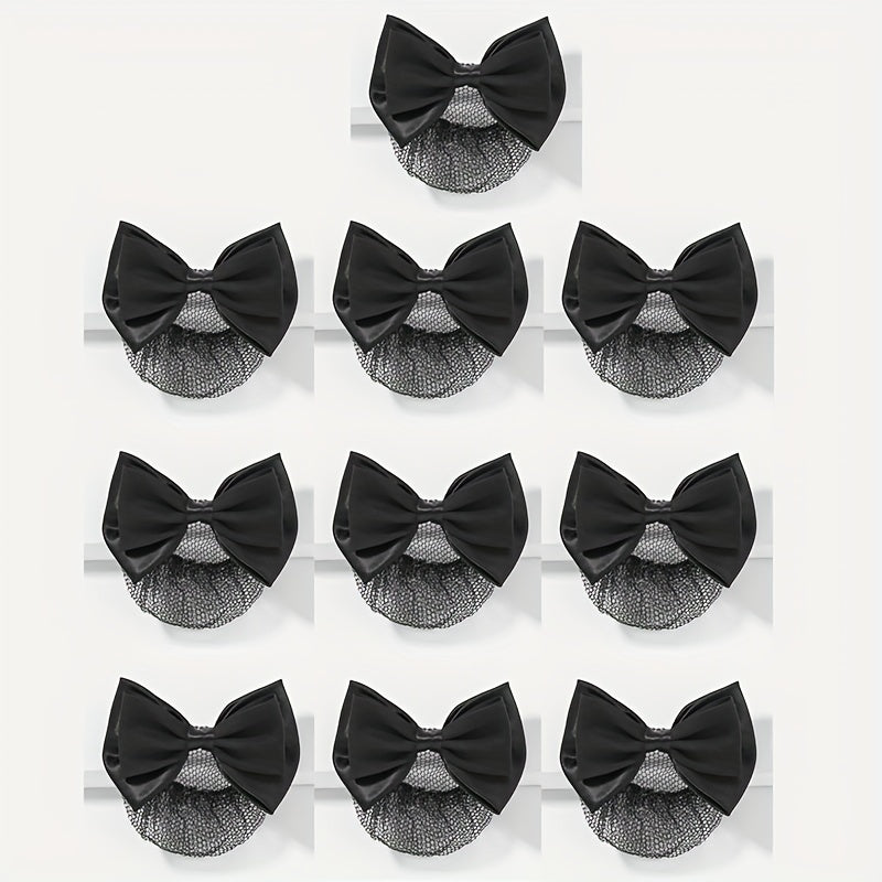 10pcs Bow Hair Satin Ribbon Hair Clips for Girls