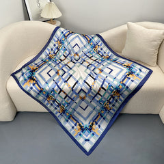 Grid Print Bandana Square Scarf
