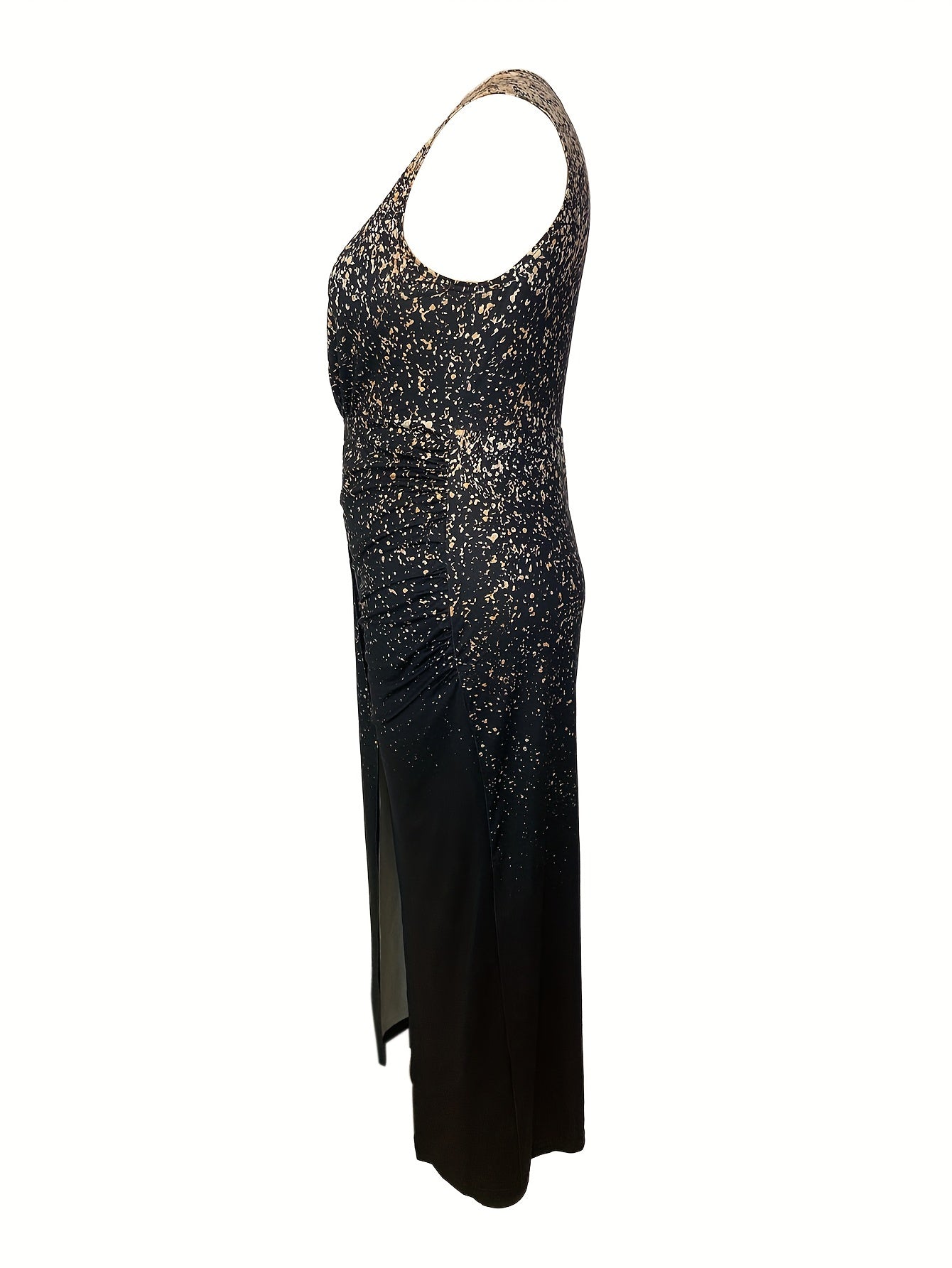 Sexy Dress Women's Plus Splash Print One Shoulder