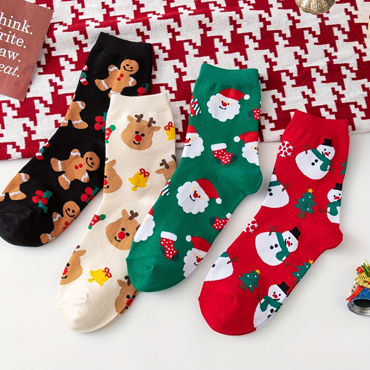 Christmas Print Socks Comfy Mid Tube Stockings