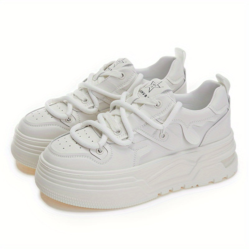 Women's Chunky Sneakers Breathable Lace Up Casual Shoes
