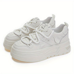 Women's Chunky Sneakers Breathable Lace Up Casual Shoes