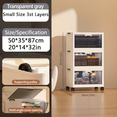 Large Plastic Storage Box With Wheels Stackable Lid Bedroom Living Room Kitchen