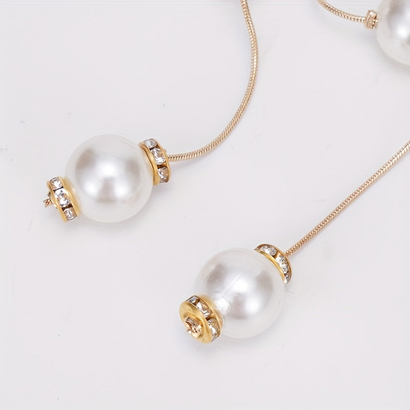 Faux Pearl Waist Chain Dress Shirt Waist Decor Belt Metal Chain