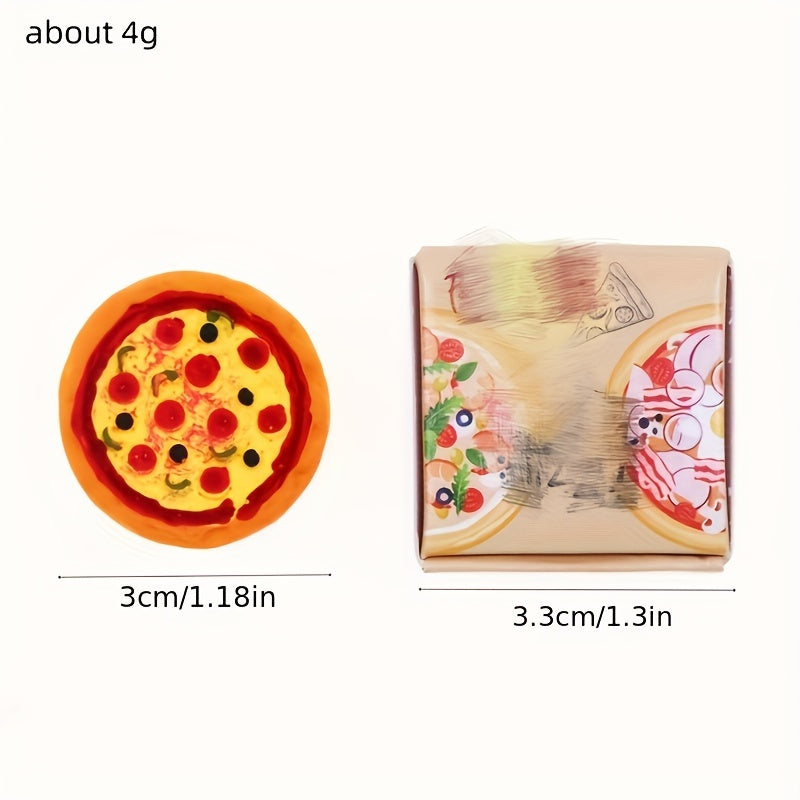 Mini Dollhouse Pizza Model with Carry Box for DIY Pocket Scene