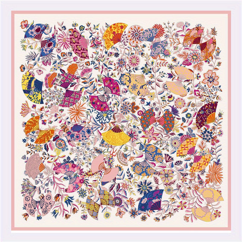 Vintage Oil Painting Print Square Scarf