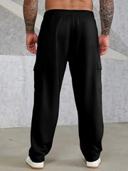 Men's Solid Straight Leg Cargo Pants for Hiking