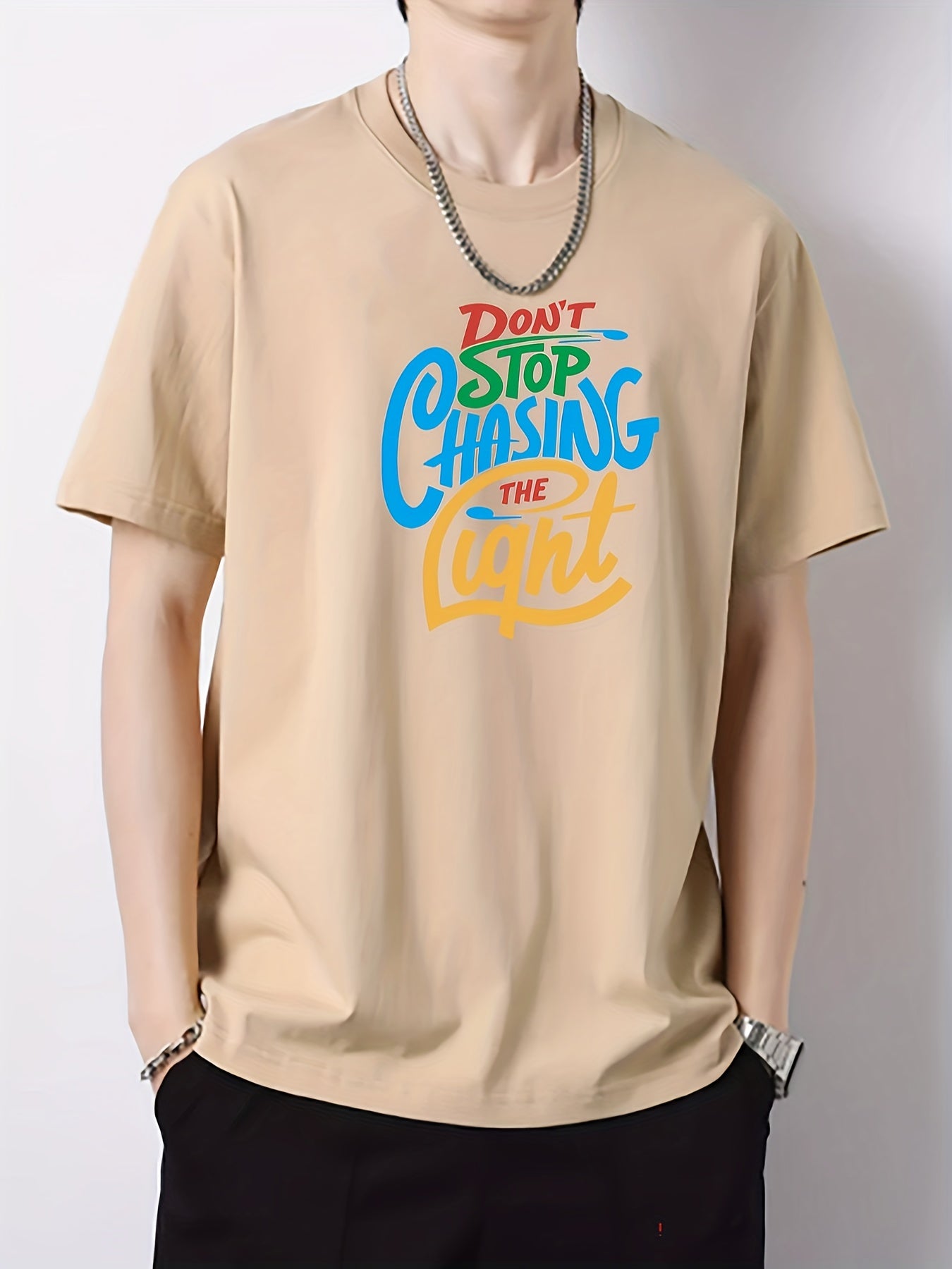 Men's Graphic Crew Neck Active T-shirt for Summer