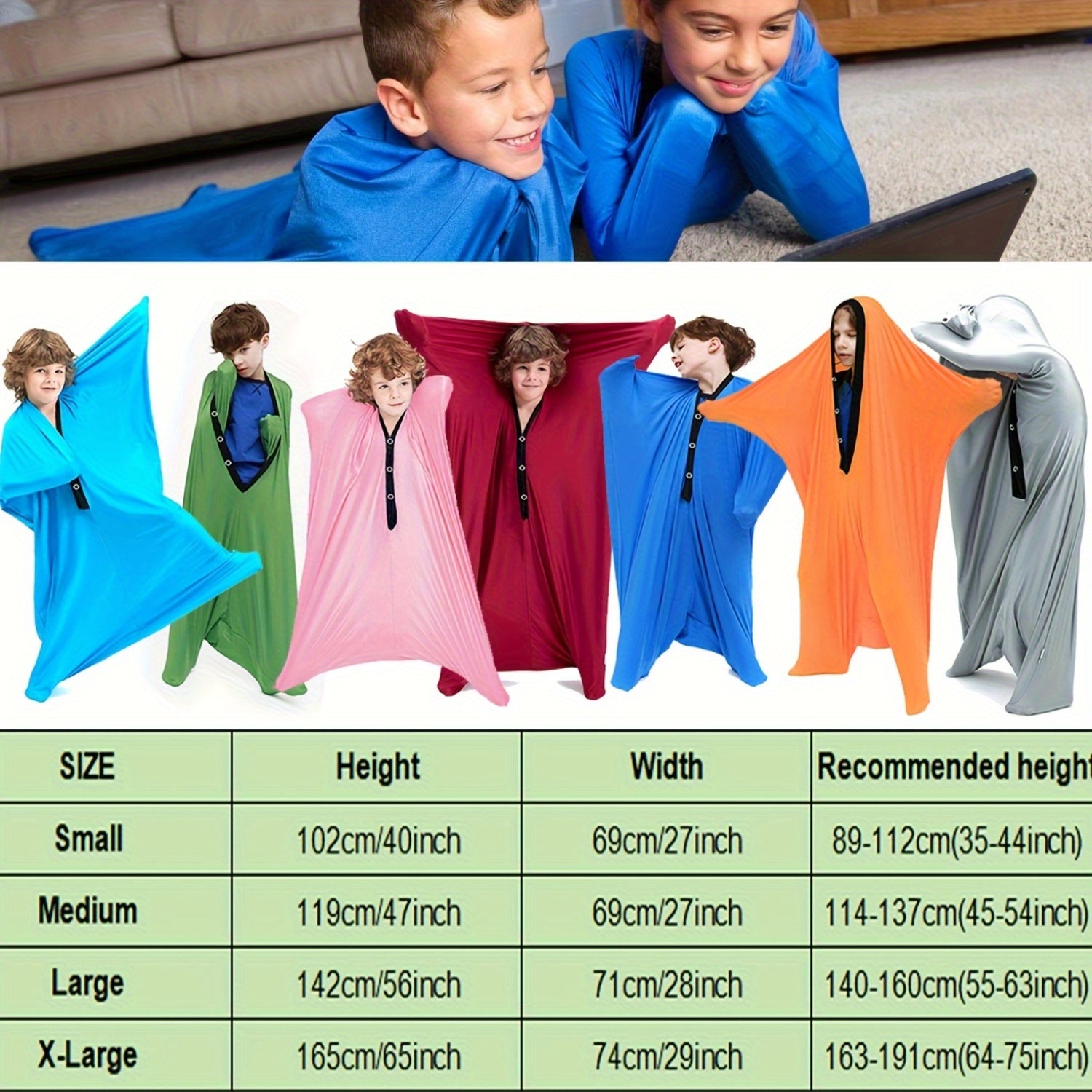 Kids' Sensory Body Socks Colorful Stretchy Polyester Sleeping Bags