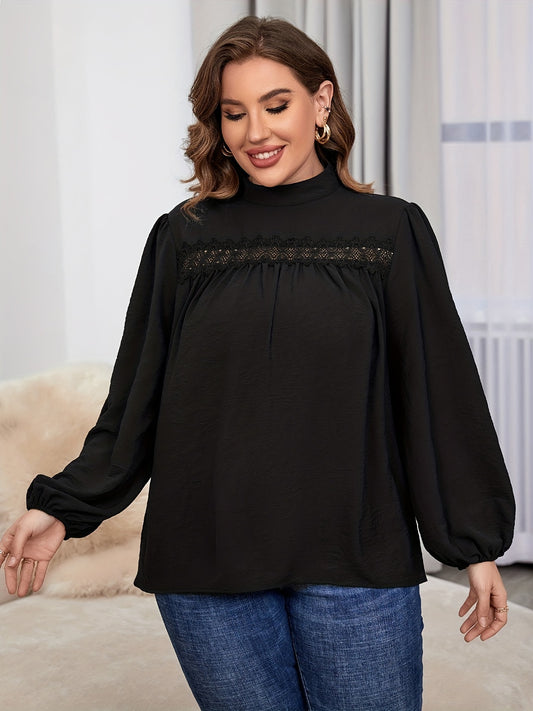  High Neck Lace Blouse for Women