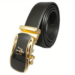 Men's Leather Belt Automatic Buckle Waistband Business Party