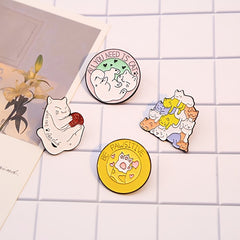 Cat Fan Club Be Pawsitive Novel Zinc Alloy Brooch