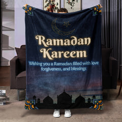 Ramadan Element Flannel Blanket Prayer Blessing Star Moon Warm Soft