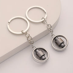 2pcs Rotatable Alloy Keychain Creative Business Bag Accessories