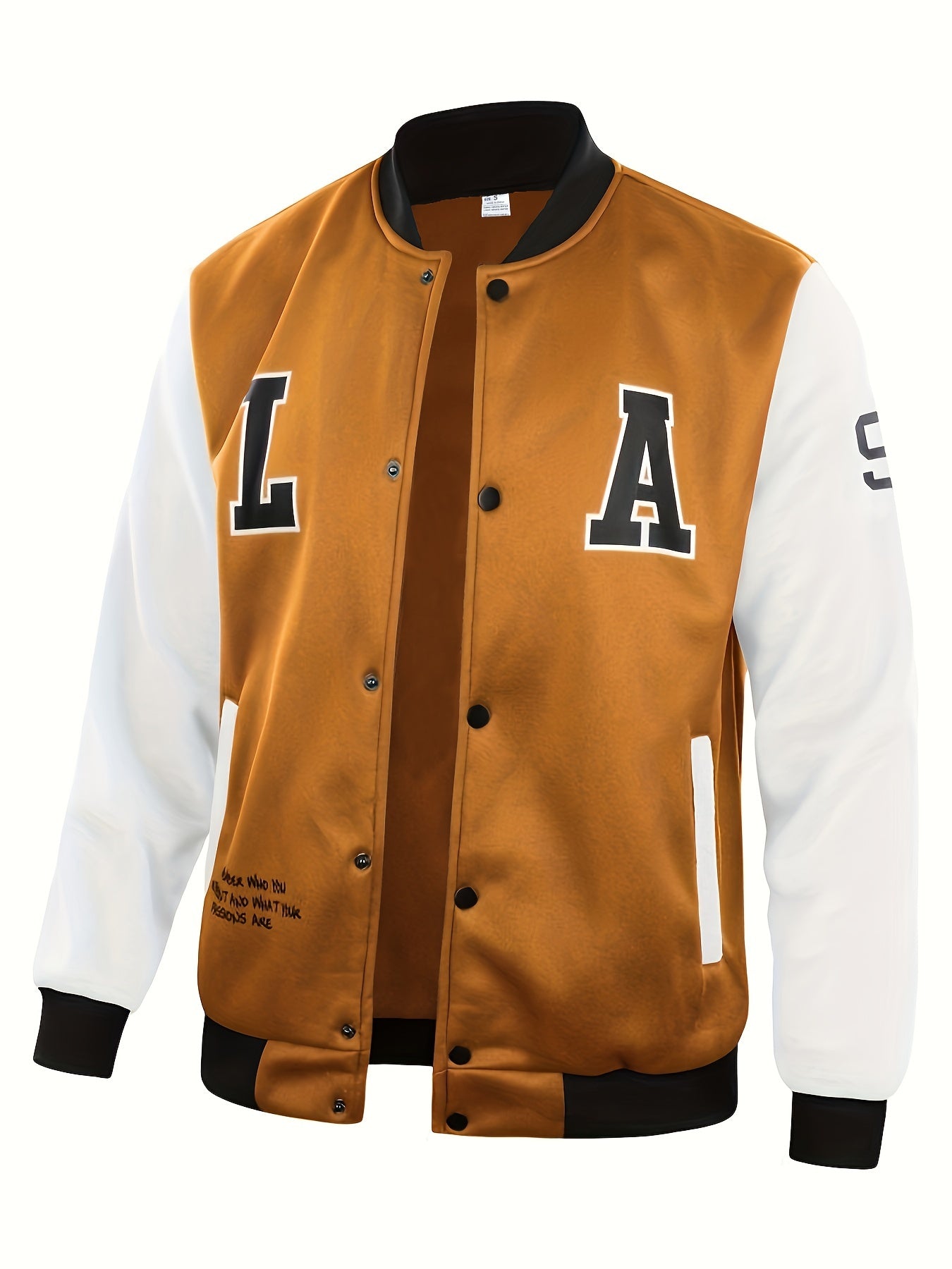 Spring Knit Block Baseball Jacket Men's Casual Snap Button Jackets