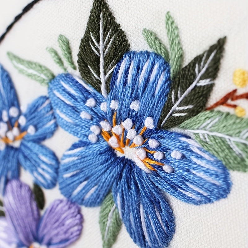 3pcs DIY Craft Embroidery Cross Stitch Kit Flower Pattern Gift