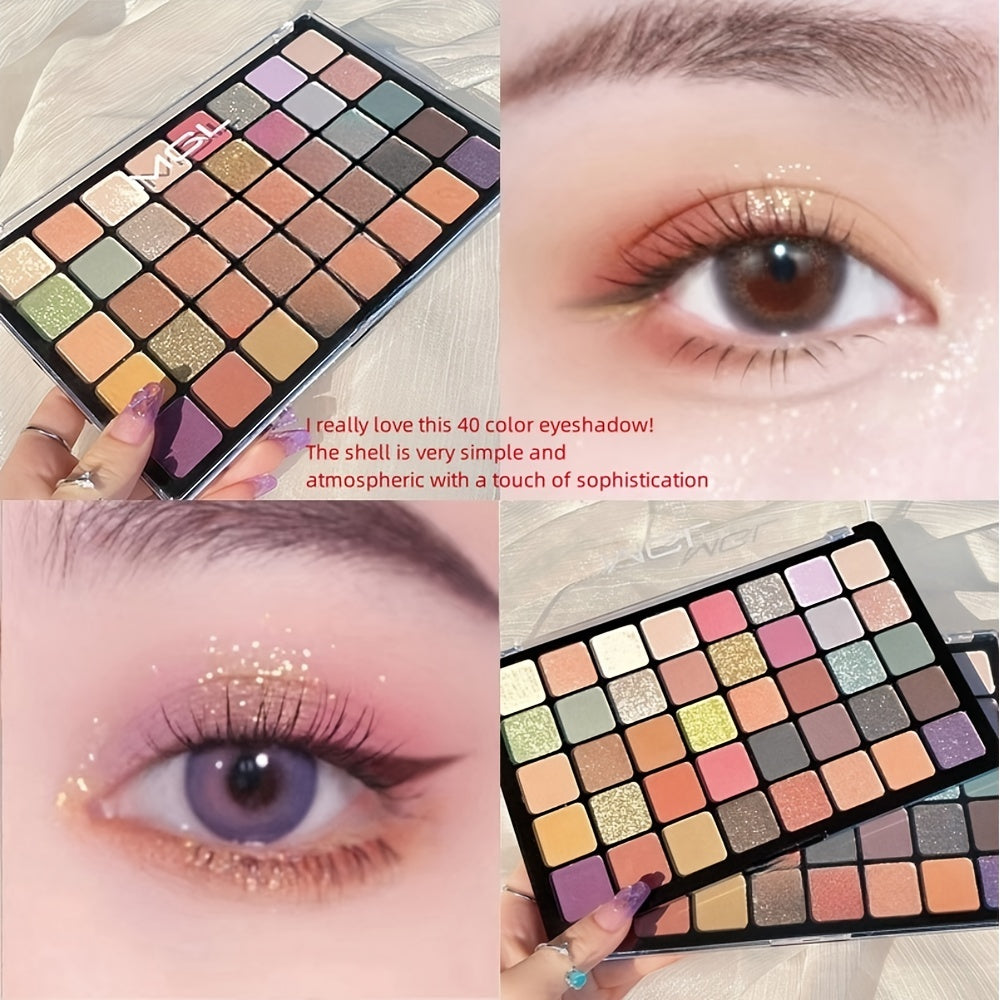 40 Shades Pearly Glitter Eyeshadow Palette for Daily Use