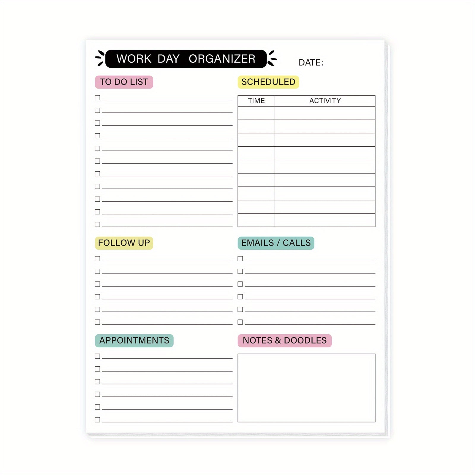 Undated Minimalism Planner Academic Agenda To Do List Notes 100gsm Paper
