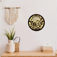 Children's Room Decoration Wall Clock LED Creative Light Retro Wooden Sign