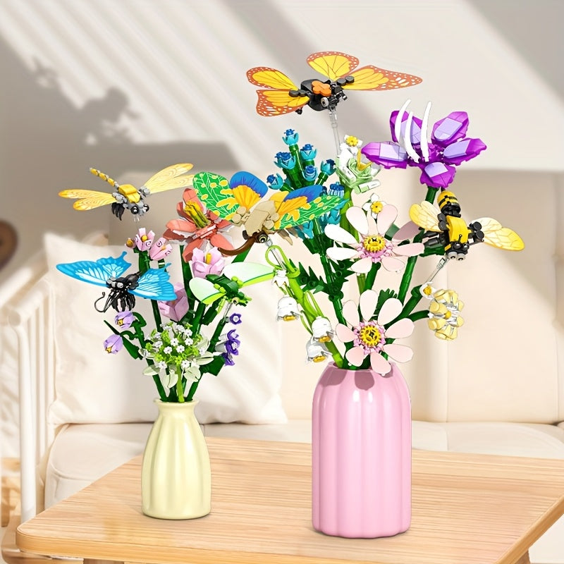 Insect Flower Series Building Block Toy - Flower Bouquet Assembly Set