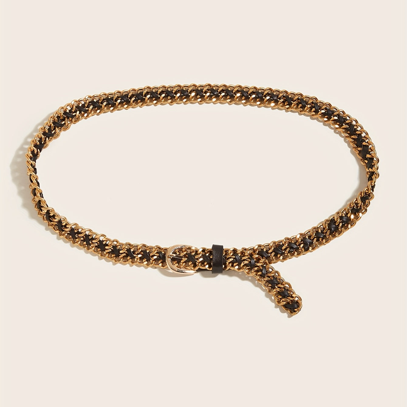 Metal Leather Braided Waist Chain Women Pants Dress Belt