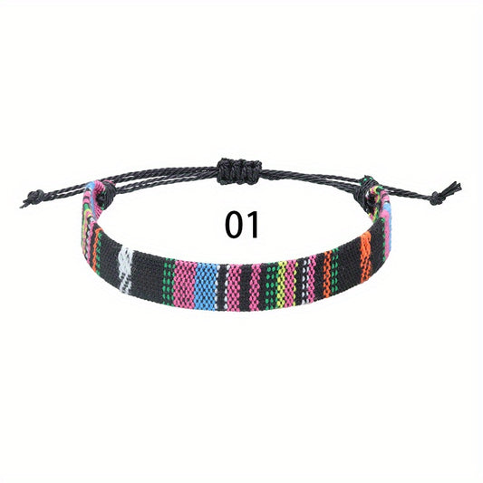 Colorful Fabric Braided Bracelet Multicolor Hand Decoration Women Girls