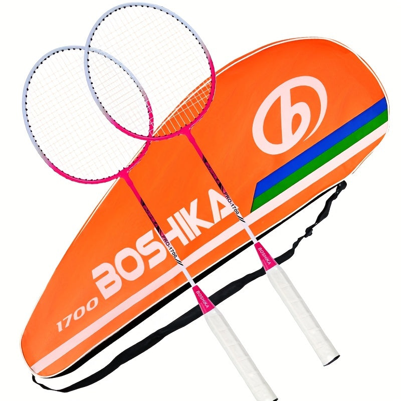 2pcs Badminton Rackets And 3pcs Badminton Ball Set Alloy Lightweight