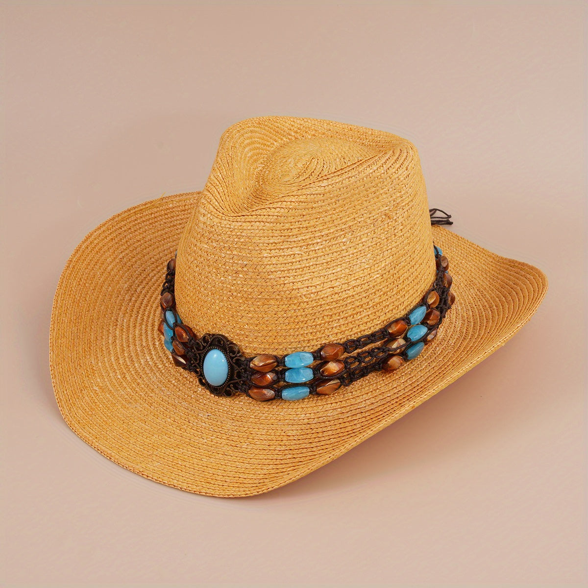 Cowboy Straw Hat Summer Sun Protection Jazz Large Brim Beach Hat