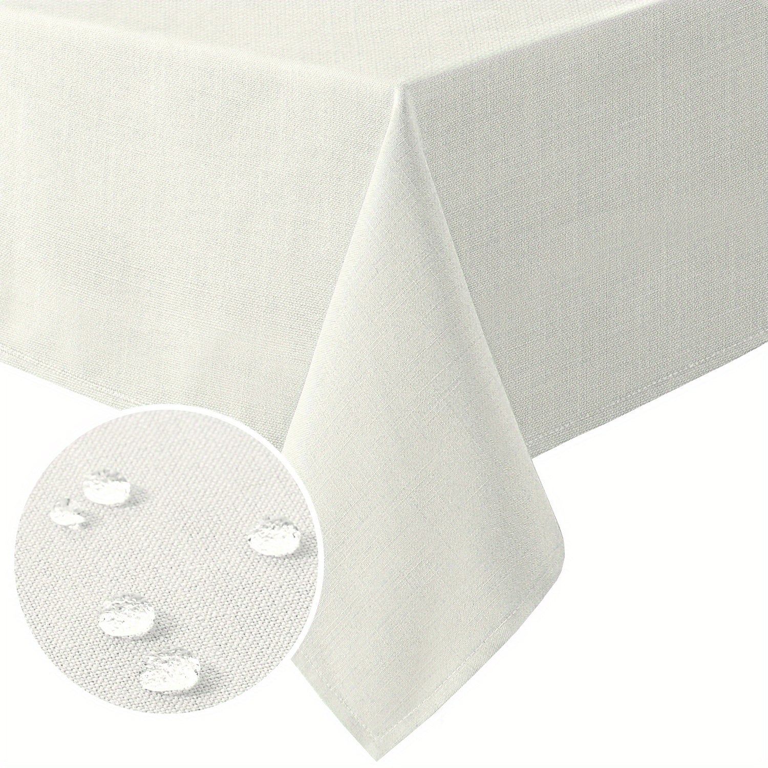 Linen Textured Tablecloth Rectangular High Solid Anti-Splash Tablecloth