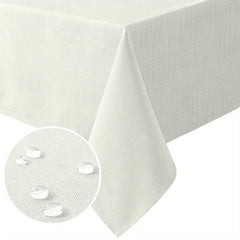 Linen Textured Tablecloth Rectangular High Solid Anti-Splash Tablecloth
